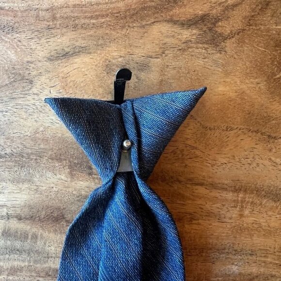 Children's Vintage 12-Inch Blue Striped Clip-On Tie - Picture 3 of 6